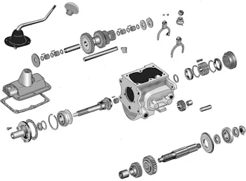 Manual transmission T90 parts Jeep CJ6 – bearing, gasket kit, shifter knob from Crown Automotive, restoration