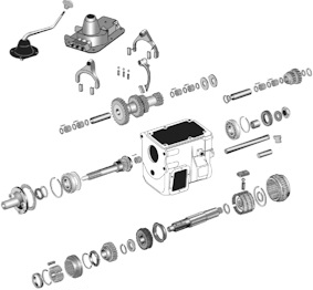 T18 Getriebe Ersatzteile Jeep CJ7 Crown Getriebegehäuse, Lager und Omix Zahnräder