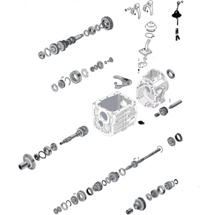 T5 Getriebe Ersatzteile Jeep CJ8 82-85 Platinum Driveline Kupplungskit und Crown Überholsatz, Lager, Simmerring, Welle, Dichtung