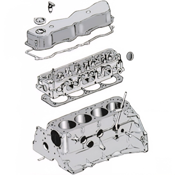 Motorteile Jeep CJ8 81-83 2,5L 4-Zylinder GM Iron Duke Ölfilter und Motorlager