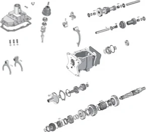 T176/T177 Schaltgetriebe Ersatzteile Jeep CJ5 80-86 – Hauptwelle, Zahnrad, Synchronring, Lager von Crown Restauration.