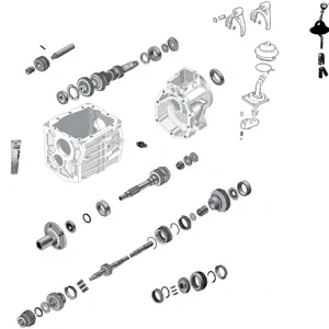 T4 Schaltgetriebe Ersatzteile Jeep CJ5 82-83 – Eingangswelle, Zahnrad, Synchronring & Lager von Crown, Restauration.