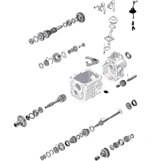 T5 Schaltgetriebe Ersatzteile Jeep CJ5 82-83 – Eingangswelle, Zahnrad, Synchronring & Lager von Crown, Restauration.