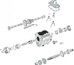 T90 Schaltgetriebe Ersatzteile Willys CJ3B – Reparatursatz, Lager, Dichtsatz und Sicherungsmutter von Crown, Restauration