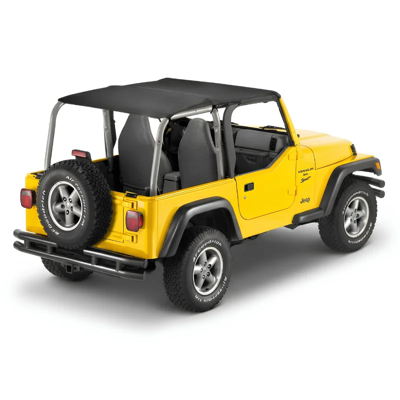 Bikini Top Jeep Wrangler TJ Bestop Safari Header Top in Black Diamond und Sun Targa Mesh Sommerverdeck