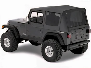 Exterieur Zubehör Jeep Wrangler YJ RT Off-Road Edelstahl Frontstoßstange mit Scharnier Set und Bestop Duster Deck Abdeckung