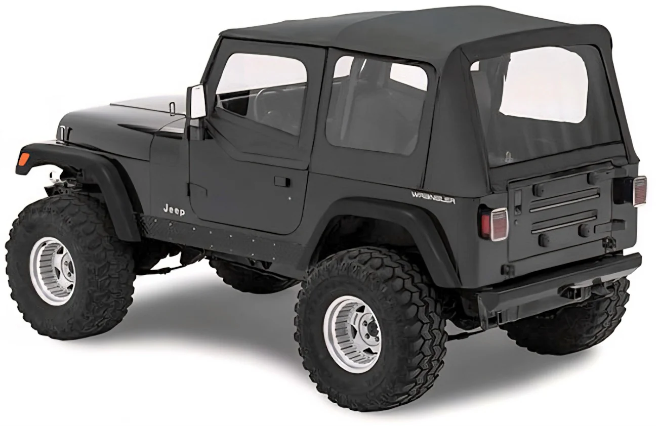 Jeep Wrangler YJ 87-95 exterior accessories mounted: Supertop, Half Doors with handles, bumpers