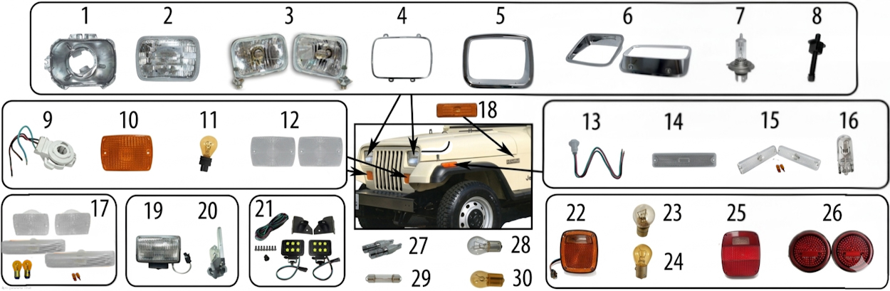 Jeep Wrangler YJ 87-95 Body Electrical