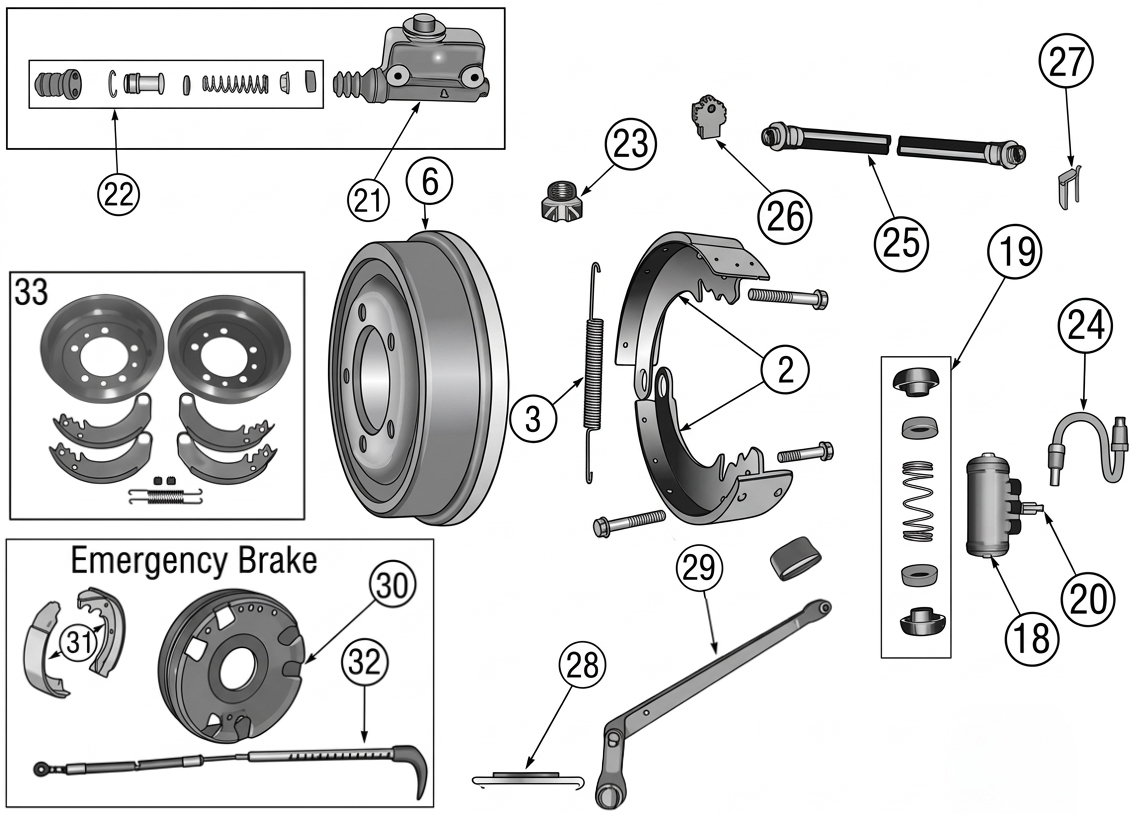 Willys MB 41-45 Brake Parts