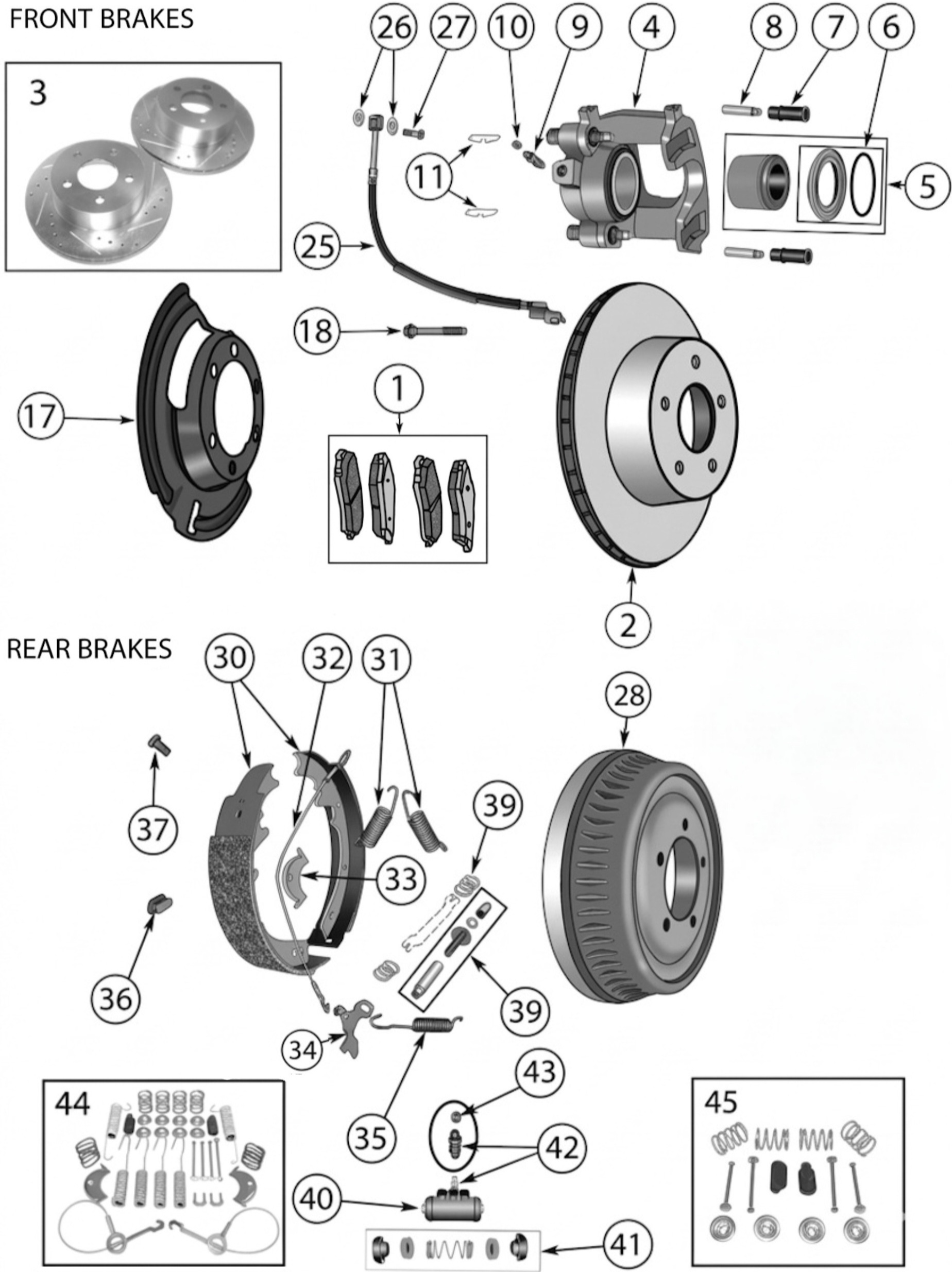 Jeep Cherokee XJ 84-01 Brake Parts