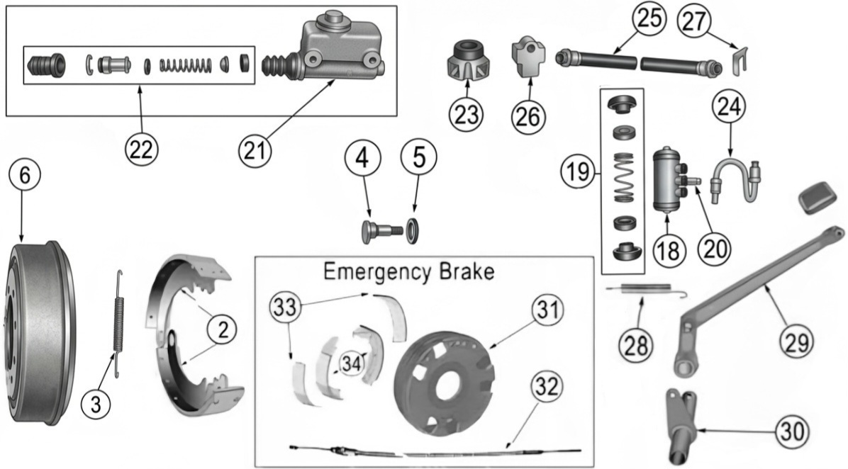 Jeep CJ3A 49-53 Bremsenteile