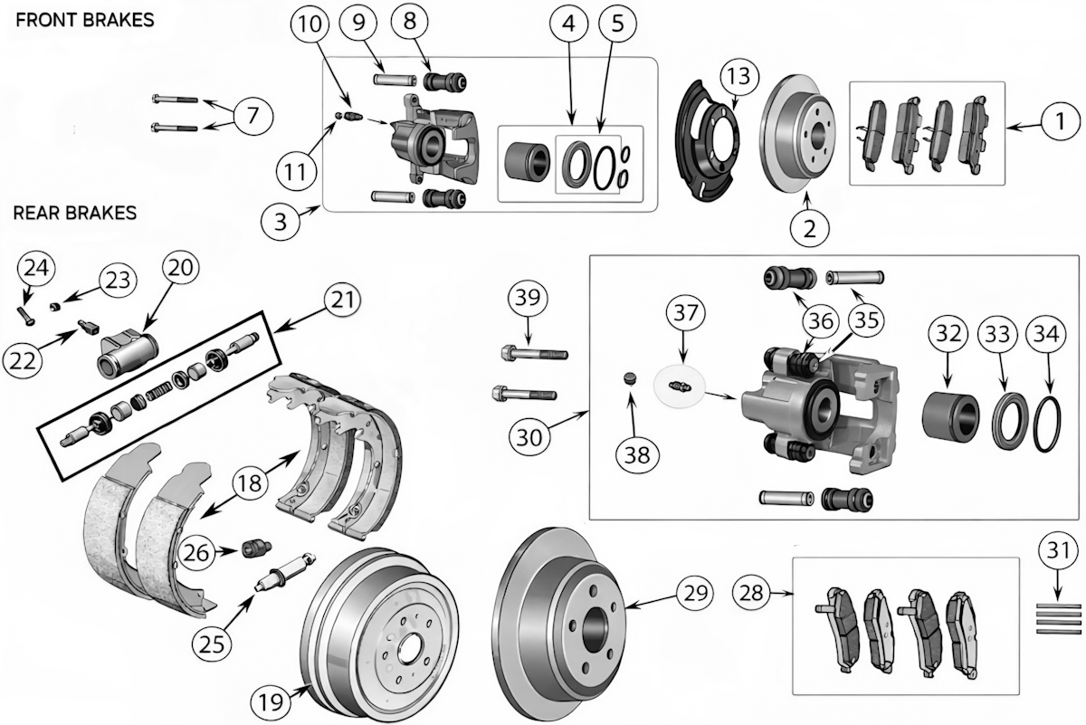 Jeep Wrangler TJ 96-06 Bremsenteile