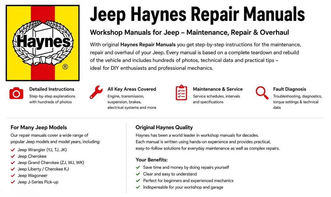 Haynes repair manuals for Jeep models