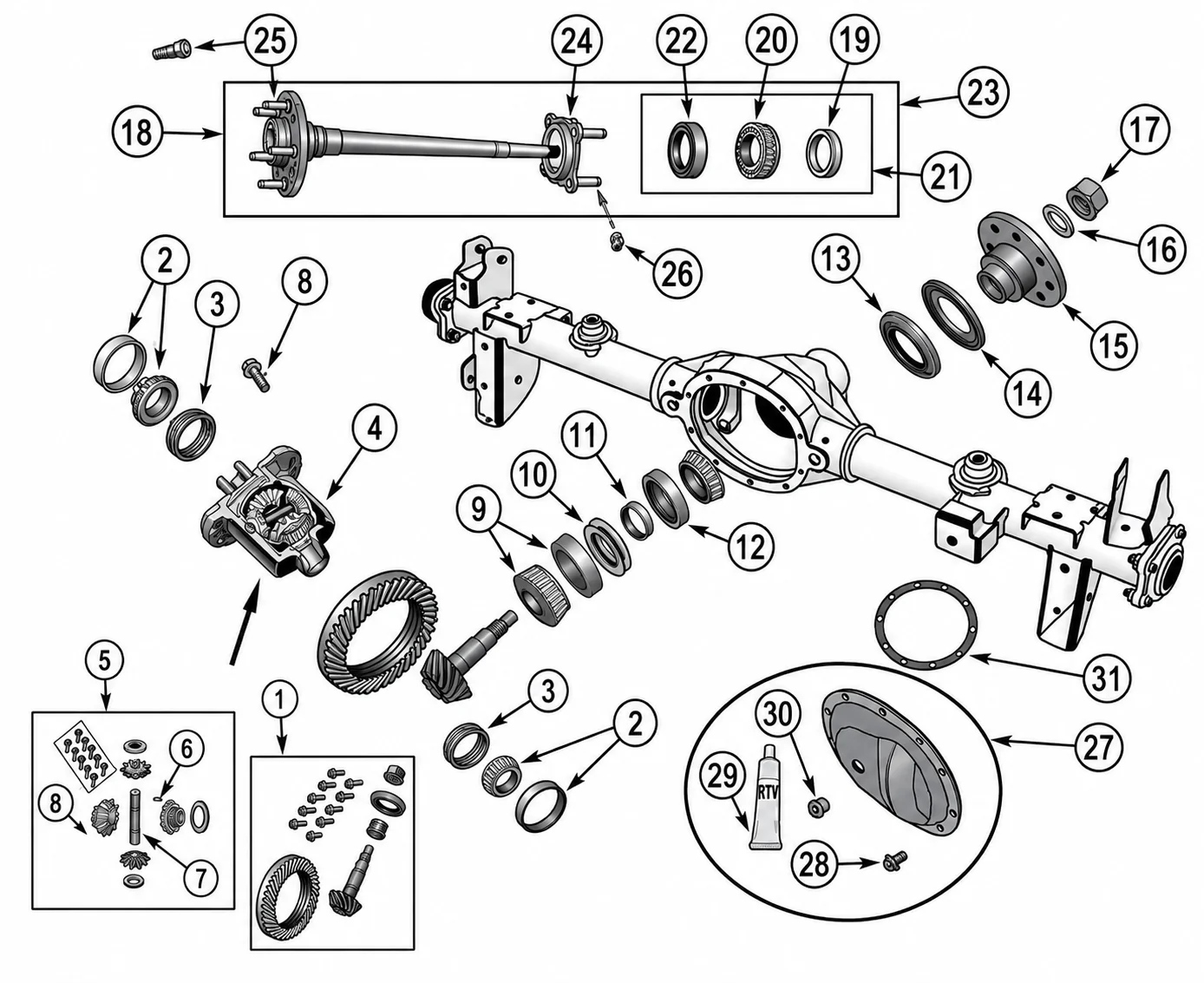 Jeep Wrangler TJ 96-06 Hinterachse Dana 35