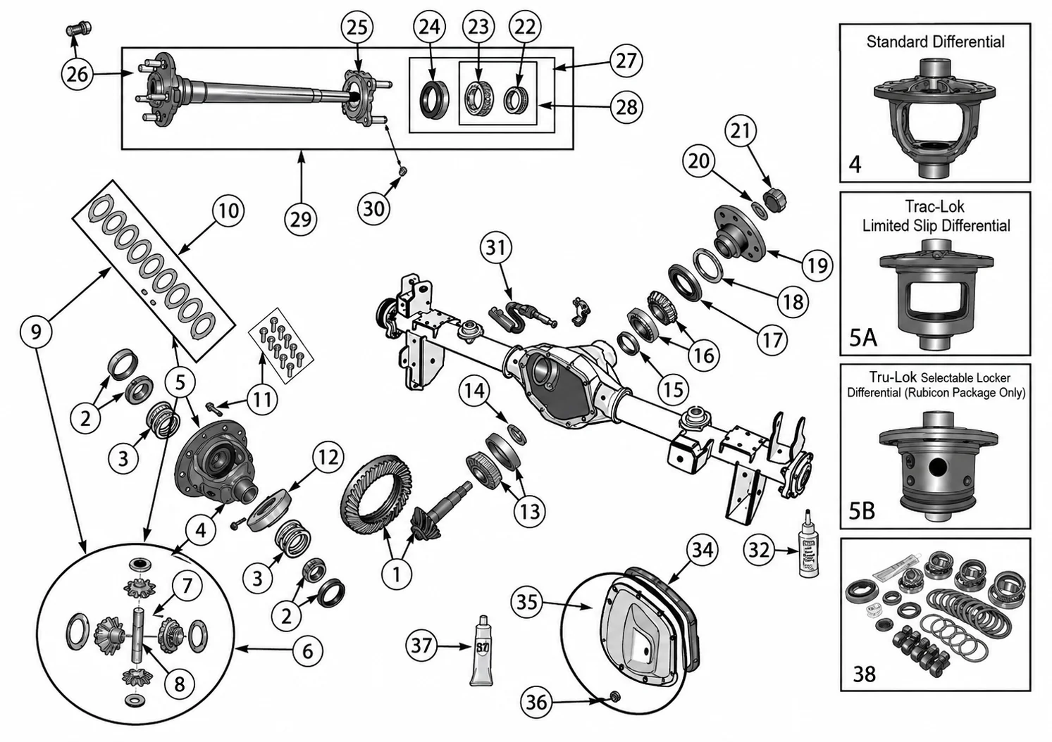 Jeep Wrangler TJ 96-06 Hinterachse Dana 44