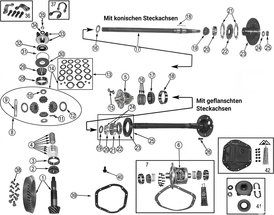 Willys M38 50-52 Hinterachse Dana 44