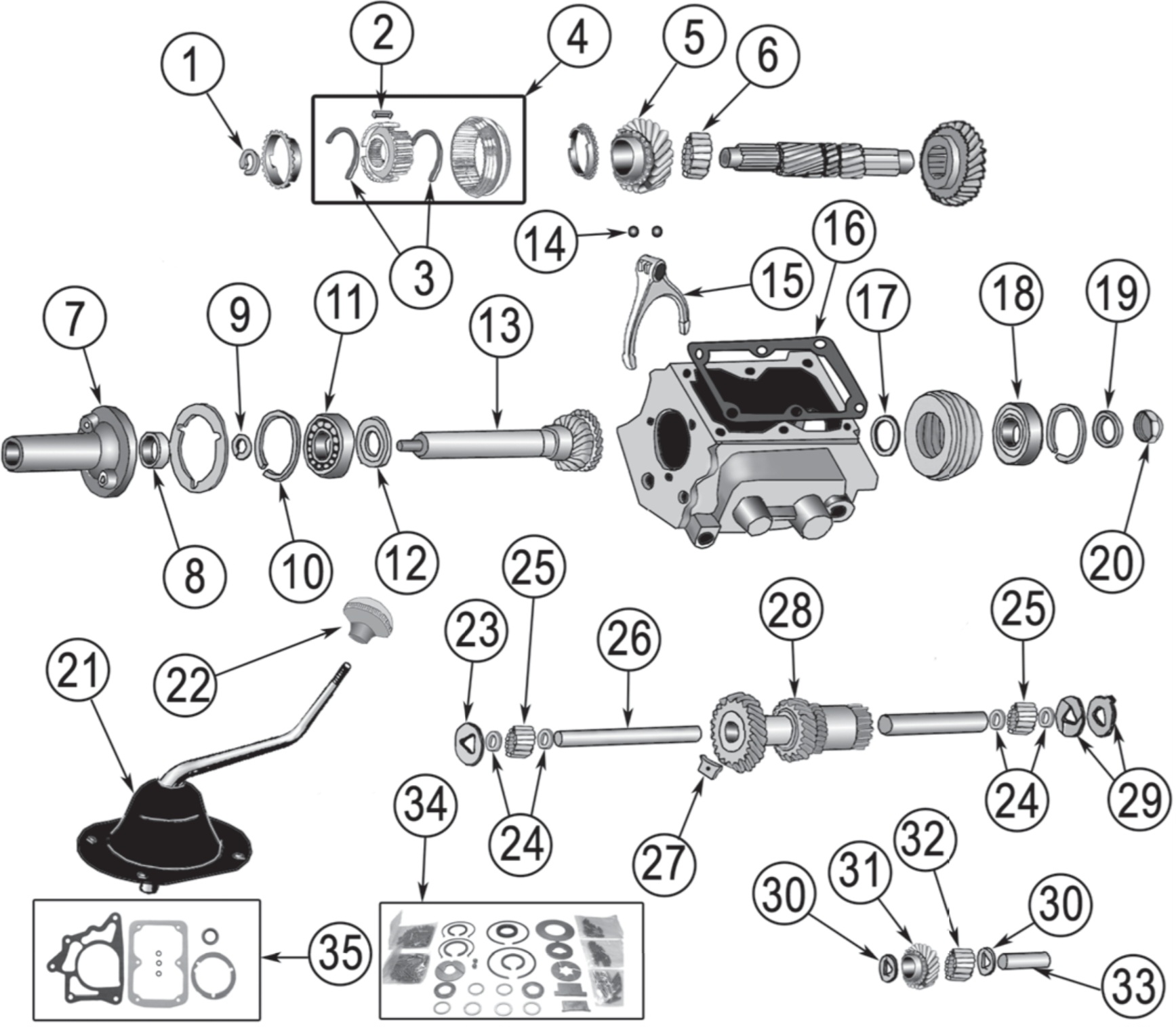 Jeep CJ5 66-67 Manual Transmission T86 3-Speed