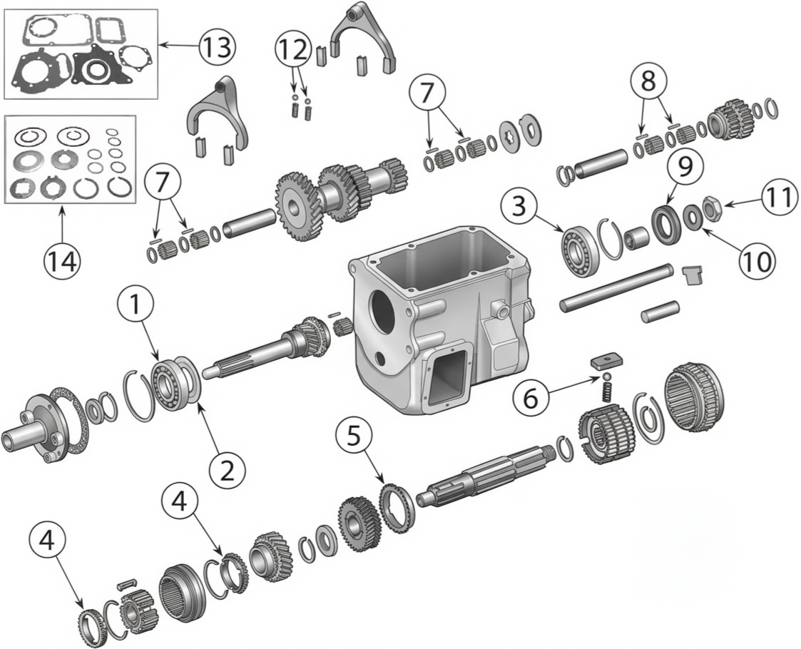 Jeep CJ5 55-75 Manual Transmission T98 4-Speed