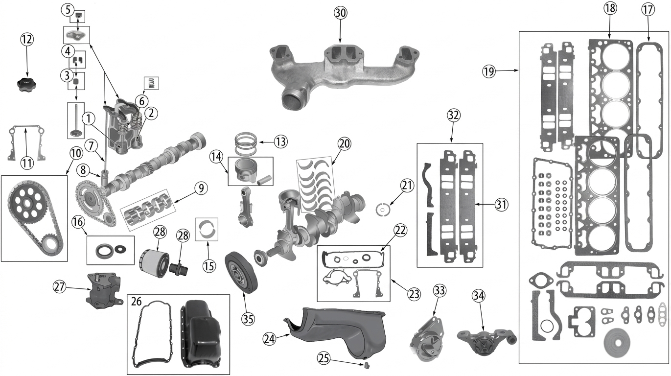 Jeep Grand Cherokee ZJ 93-98 5,2 + 5,9 Liter 8-Zylinder Motorteile