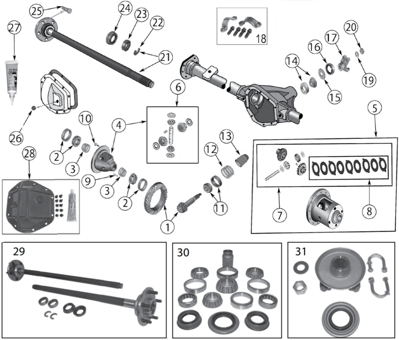 Jeep Grand Cherokee ZJ ZG 94-98 Rear Axle Dana 44