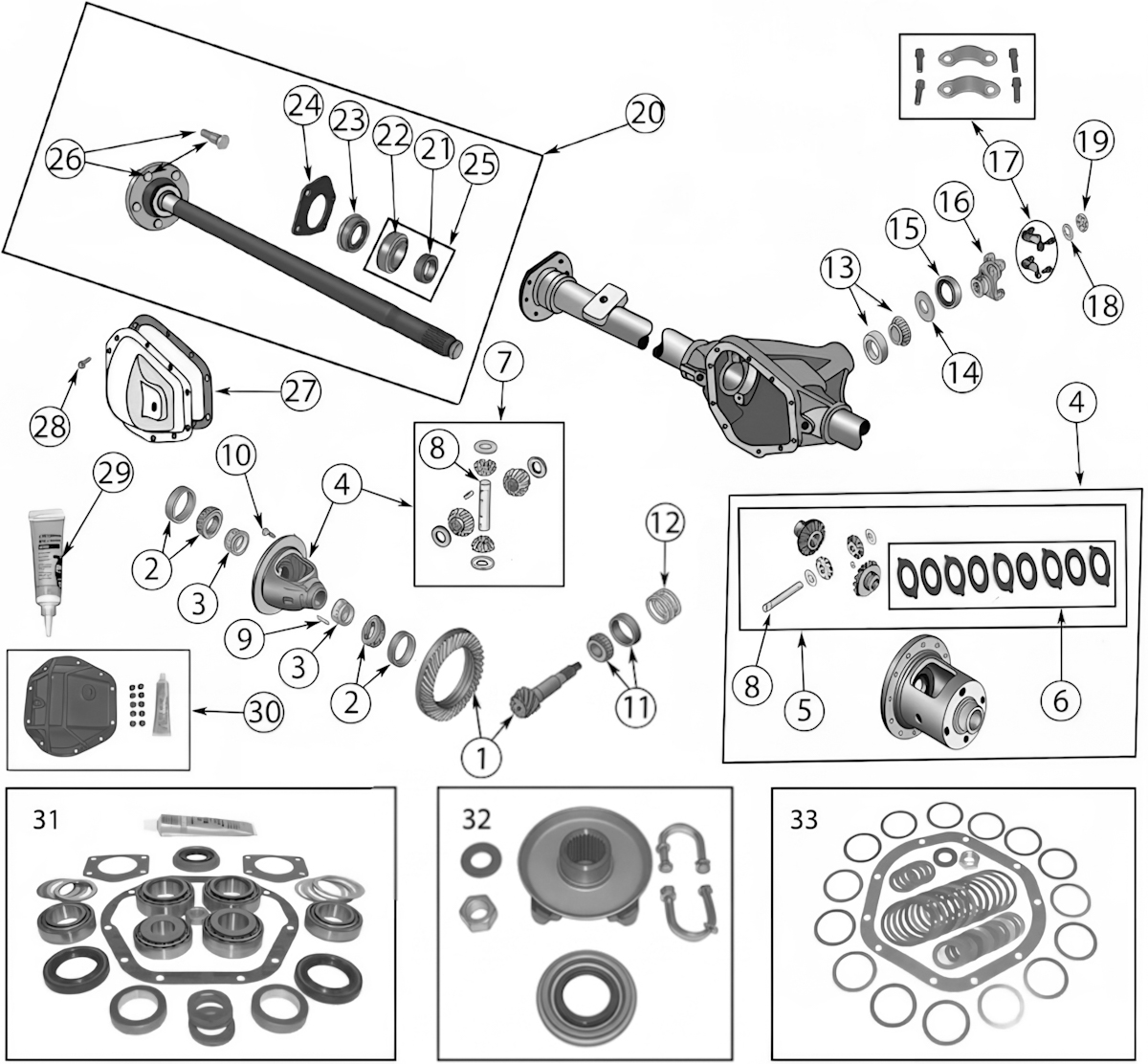 Jeep Wrangler YJ 87-95 Rear Axle Dana 44