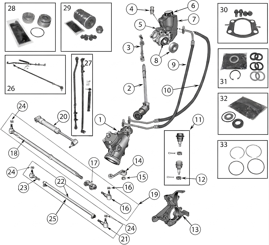 Jeep Wrangler TJ 96-06 Steering Parts