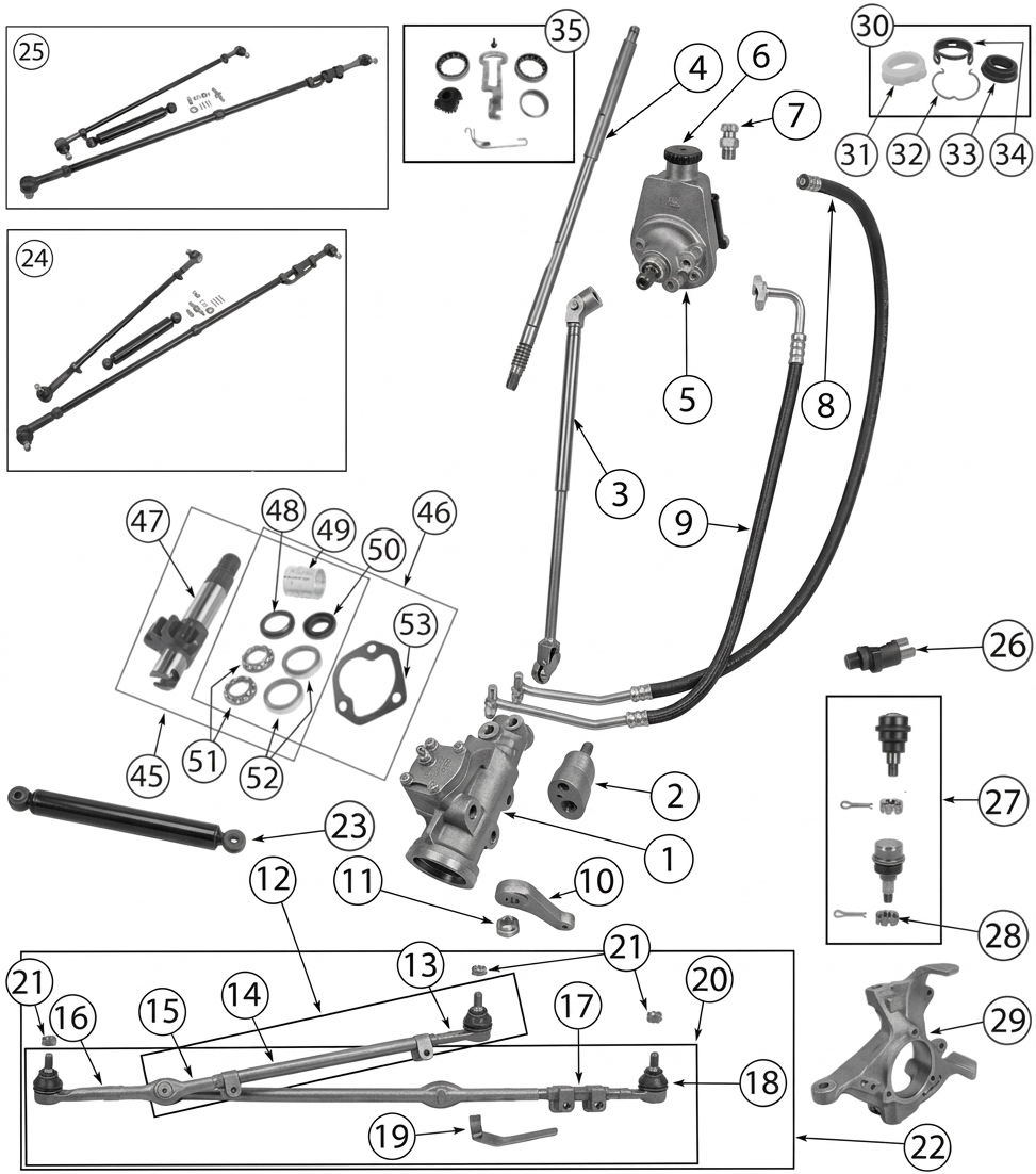 Jeep Wrangler YJ 87-95 Steering Parts