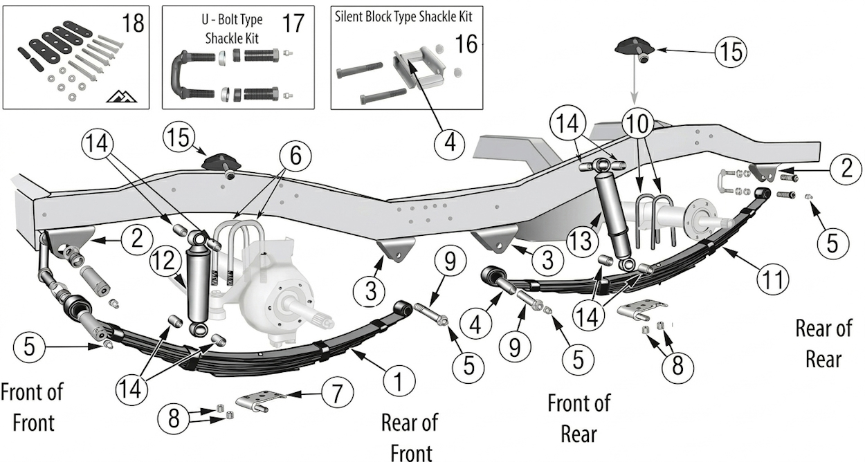Jeep CJ3B 53-64 Suspension Parts