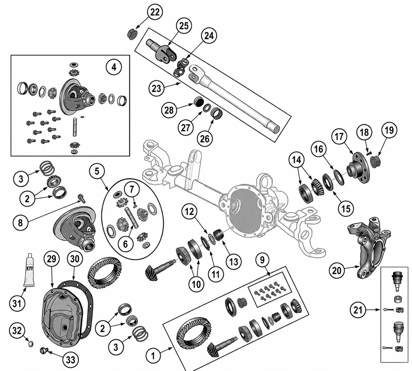 Jeep Wrangler TJ 96-06 Vorderachse Dana 30