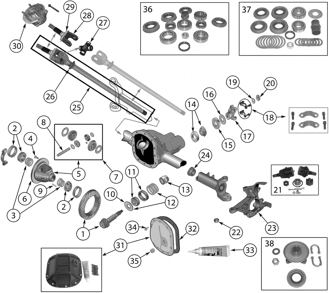 Jeep Wrangler TJ 96-06 Vorderachse Dana 30