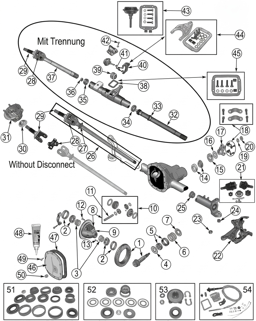 Jeep Wrangler YJ 87-95 Vorderachse Dana 30