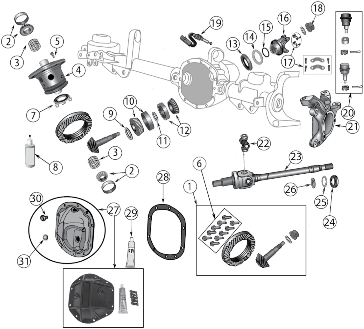 Jeep Wrangler TJ 03-06 Vorderachse Dana 44