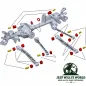Preview: Prothane Längslenker Buchsen Set vorne, Polyurethan schwarz. Jeep Wrangler JK (07-18)