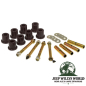 Preview: Blattfederbuchsen Set Federgehänge abschmierbar vorne PU schwarz Jeep CJ 76-86