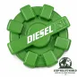 Preview: Rugged Ridge Tankdeckel Elite Serie Aluminium Grün Schriftzug Diesel Jeep Wrangler , Gladiator (07-25)
