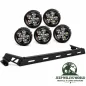 Preview: Rugged Ridge Lampenbügel Motorhaube mit 5 LED Scheinwerfer Schwarz Texturiert Jeep Wrangler JK (07-18)