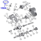 Preview: Schaltführungs Set für Schalthabel am NP228, NP229, NP231 und NP242 Verteilergetriebe. Jeep SJ / J Serie / Cherokee XJ / Wrangler YJ / TJ / Grand Cherokee ZJ / ZG / WJ / WG (1982-2007), Explosionszeicnung die die Führungen am Getriebe zeigt.