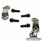 Preview: Kardan Bügel Kit Kreuzgelenk Kardanwelle vorne oder hinten Jeep CJ Wrangler Grand Cherokee Commanche 74-06, 2 Bügel und 4 Sechskantschrauben von der Seite abebildet.