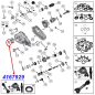 Preview: Simmerring für die Eingangswelle am NP231, NP242 und NP249 Verteilergetriebe. Jeep Cherokee XJ / Wrangler YJ / TJ / Grand Cherokee ZJ / ZG / WJ / WG / Comanche MJ / Liberty KJ (1991-2002), Explosionszeichnung die die Position des Simmerrings am Getriebe z