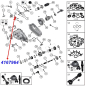 Preview: Haltering für den Schalthebel, Schaltstock am NP231, NP242 und NP249 Verteilergetriebe. Jeep Cherokee XJ / Wrangler YJ / TJ / Grand Cherokee ZJ / ZG / Comanche MJ (1987-2006), Explosionszeichnung, die die Position der Halterings am Getriebe zeigt.