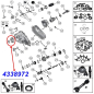 Preview: Lagerhalterung und Simmerring Kit am Eingang vorne NP231 Verteilergetriebe. Jeep Cherokee XJ / Wrangler YJ / Comanche MJ (1987-1996), Explosionszeichnung die die Position des Halters und Rings am Getriebe zeigt.