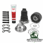Preview: Propeller Drive Shaft Yoke Strap and Bolt Style Dana 30 Front Axle, 44 Rear Axle, 300 Transfer Case Jeep CJ Wrangler Cherokee Commanche 66-93, slightly tilted top side view with full product visable.