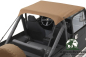 Preview: Bestop Bikini Top Traditional Style Tan Denim Jeep CJ7 CJ8 Wrangler YJ (76-91), mounted, close up.