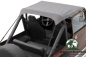 Preview: Bestop Bikini Top Traditional Style Charcoal Denim Jeep CJ7 CJ8 Wrangler YJ (76-91), mounted, close up.