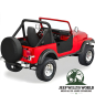 Preview: Lower Half Fabric Half Doors Bestop Soft Top Black Denim with Paddle-Style Door Handle Jeep CJ7 (76-80), mounted.
