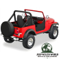 Preview: Lower Half Fabric Half Doors Bestop Soft Top Black Denim with Paddle-Style Door Handle Jeep CJ7 CJ8 Wrangler YJ (80-95), mounted.