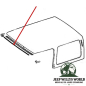 Preview: Hardtop Weatherstrip to Windshield Frame Jeep CJ7, CJ8, Wrangler YJ 76-91, technical drawing with a red arrow showing the Part on the Hardtop.