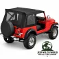 Preview: Bestop Replacement Top Cover with clear windows Black Denim without rods Jeep CJ7 + Wrangler YJ (1976-1995)