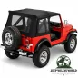 Preview: Bestop Replacement Top Cover with clear windows Black Denim without rods Jeep CJ7 + Wrangler YJ (1976-1995)