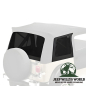 Preview: Verdeckscheiben Supertop Soft Top Black Denim mit getönten Scheiben Jeep CJ7, Wrangler YJ (76-95). Hervorgehoben auf ausgegrauter Soft Top Detailansicht.